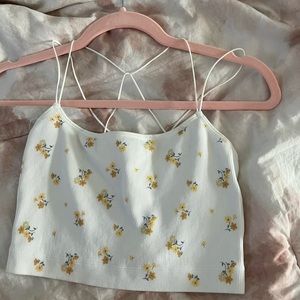 American Eagle crop floral top